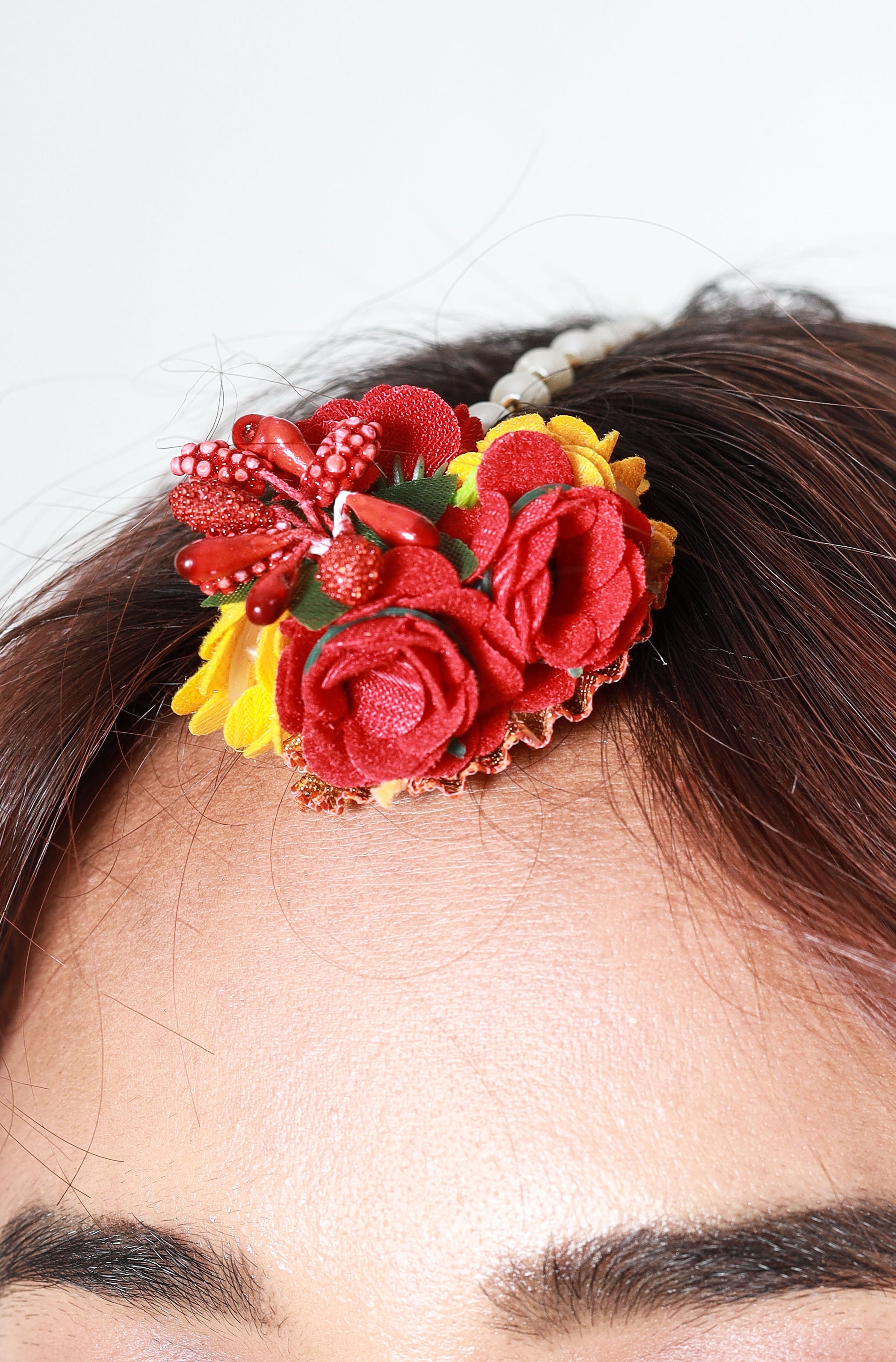 Handmade Multicolor Floral Choker & Long Pearl Haar Set for Haldi, Mehendi & Bridal Functions