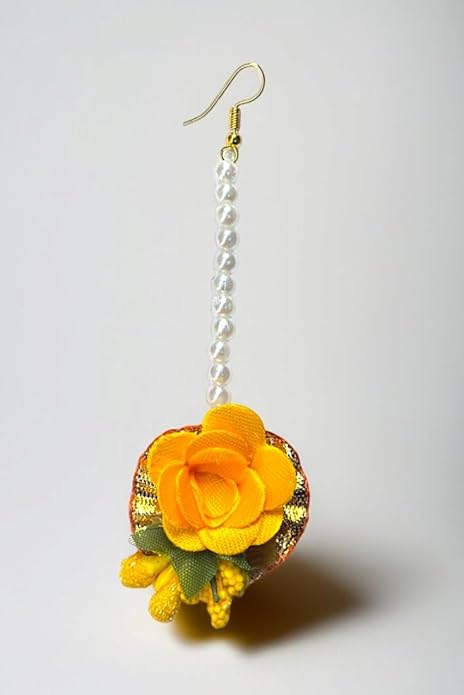 Artificial Flower Jewellery Set for haldi | Mehndi | Baby Shower| Earrings and Manang Tikka. Sold by Must You Have.