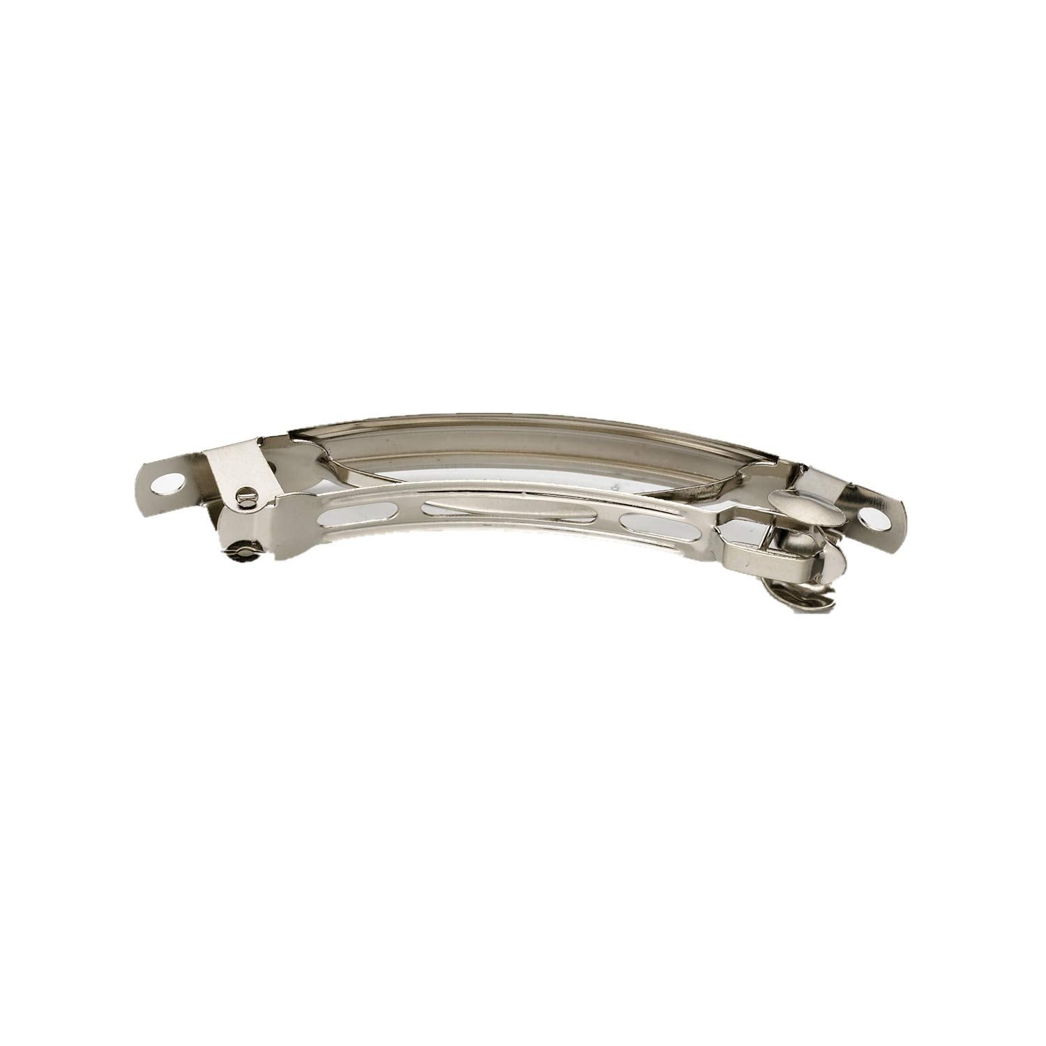 Silver Plated Hair Clip French Barrettes for Girls & Women, Pack of 50 Pcs DIY Craft 7cm Silver