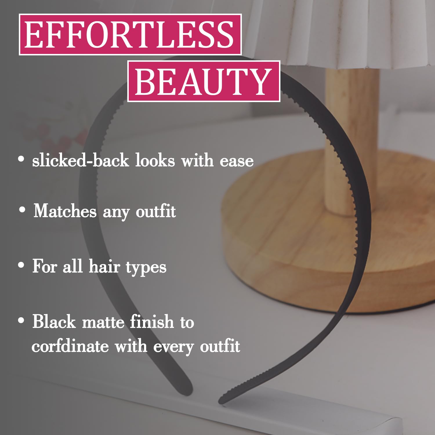 Set Of 12 Plastic Hair Bands for Girls & women (MEDIUM, BLACK)