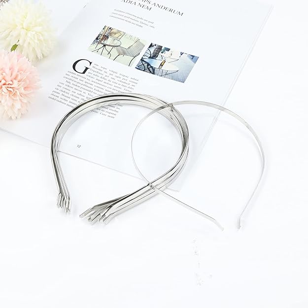 20 Pack Bulk 4 MM Thin Silver Gold Black Plain Blank Hard Metal Headbands Skinny Base Headband Slim Simple Wire Hair Bands Frame DIY Crafts Accessories for Women Girls Adults