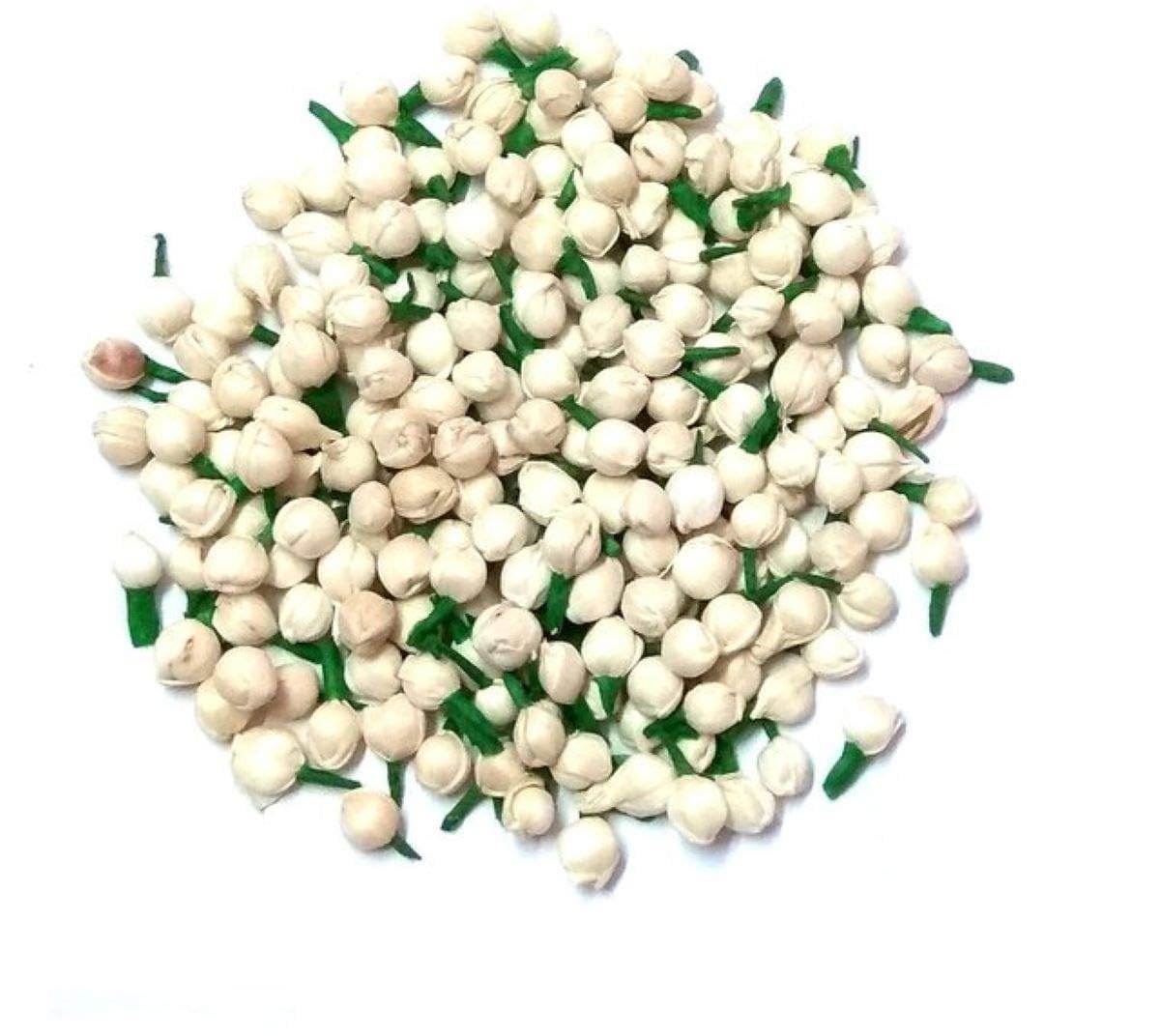 Artificial Mogra Buds/Jasmine Flower for Jewellery Making, Craft Material Hair Accessory Set (White- 500 Buds)