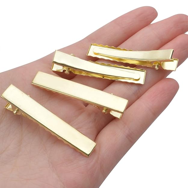 Plain Alligator Barrettes Metal Hair Pins Clips | Hair Styling Accessories for Girls and Women's ( 4.5 cm )