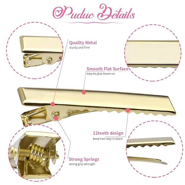 Plain Alligator Barrettes Metal Hair Pins Clips | Hair Styling Accessories for Girls and Women's ( 4.5 cm )