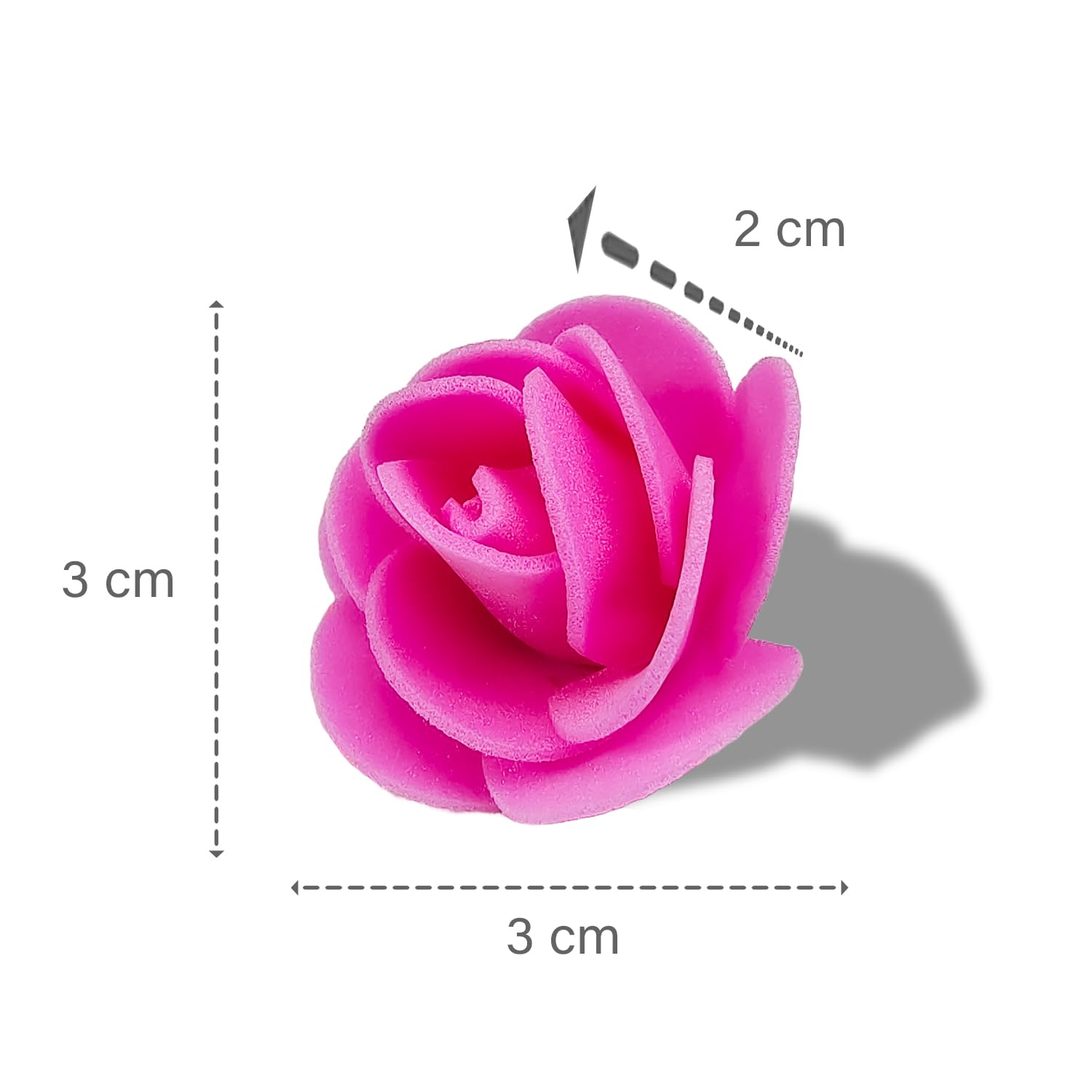 100 Pcs Small Dark Pink Foam Roses – Artificial Mini Flowers for Wedding, Party, Home & Puja Decoration | Pooja Thali, Temple Decor, Valentine’s, Baby Shower, DIY Crafts & Gifts (Pink)