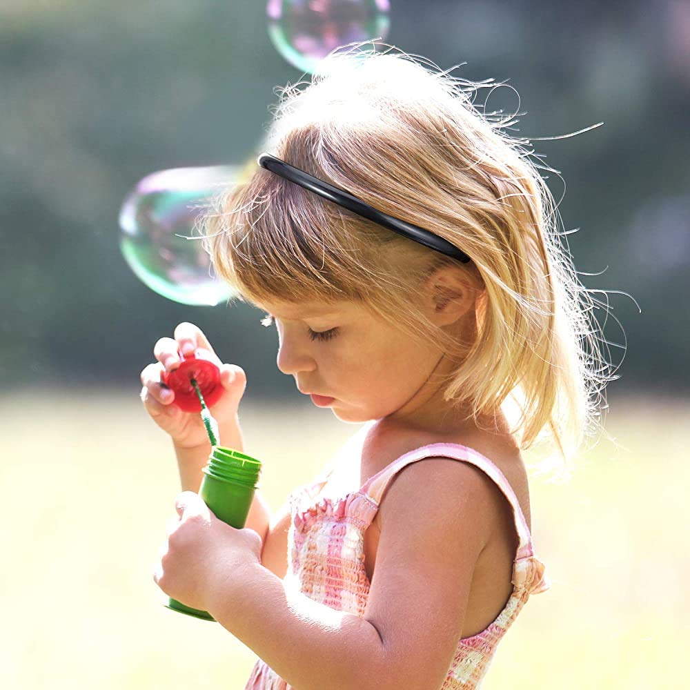 Set Of 12 Plastic Hair Bands for Girls & women (MEDIUM, BLACK)