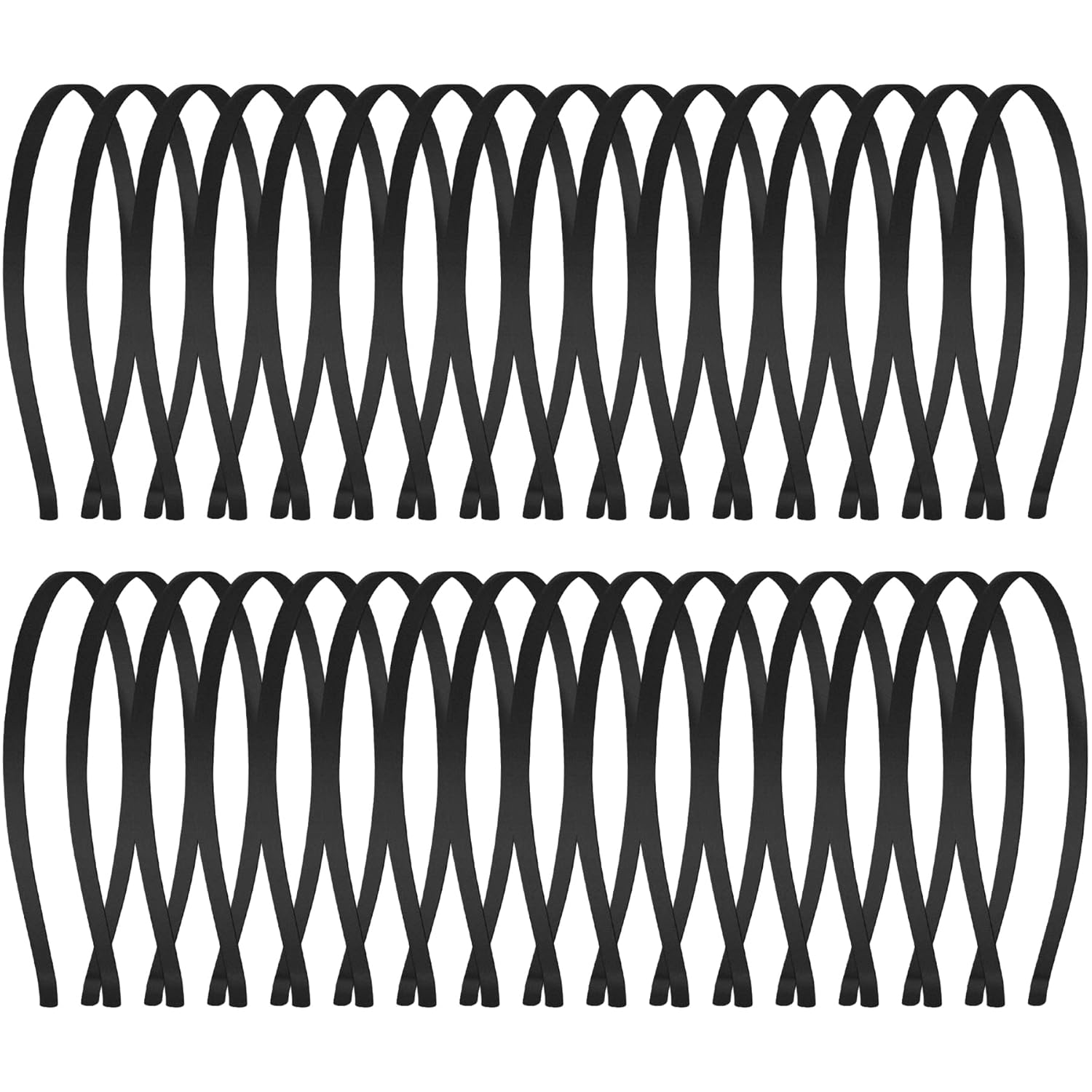 20pc Metal Black Headbands 3mm(1/8 inch) Black