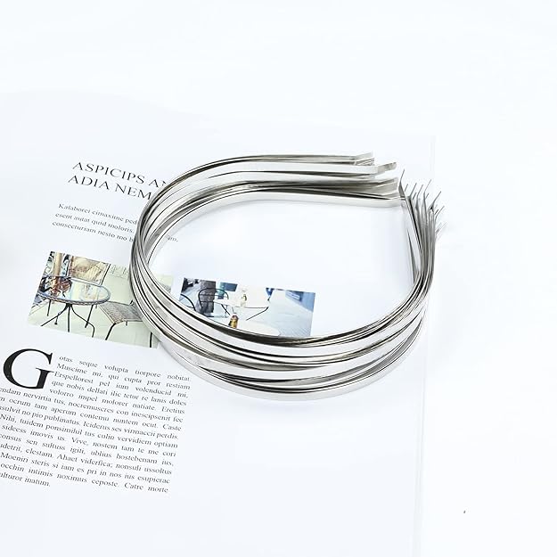 20 Pack Bulk 4 MM Thin Silver Gold Black Plain Blank Hard Metal Headbands Skinny Base Headband Slim Simple Wire Hair Bands Frame DIY Crafts Accessories for Women Girls Adults