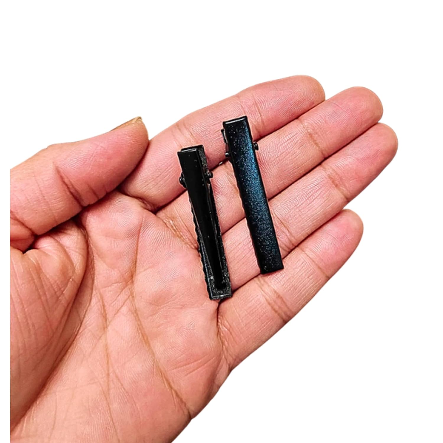 Black Single Prong Alligator Hair Clips Base for DIY Hair Accessories, Barrette Hair Clips for Bow Making, Salon, and Hair Styling (Black Flat (4.5 CM), Pack of 50)