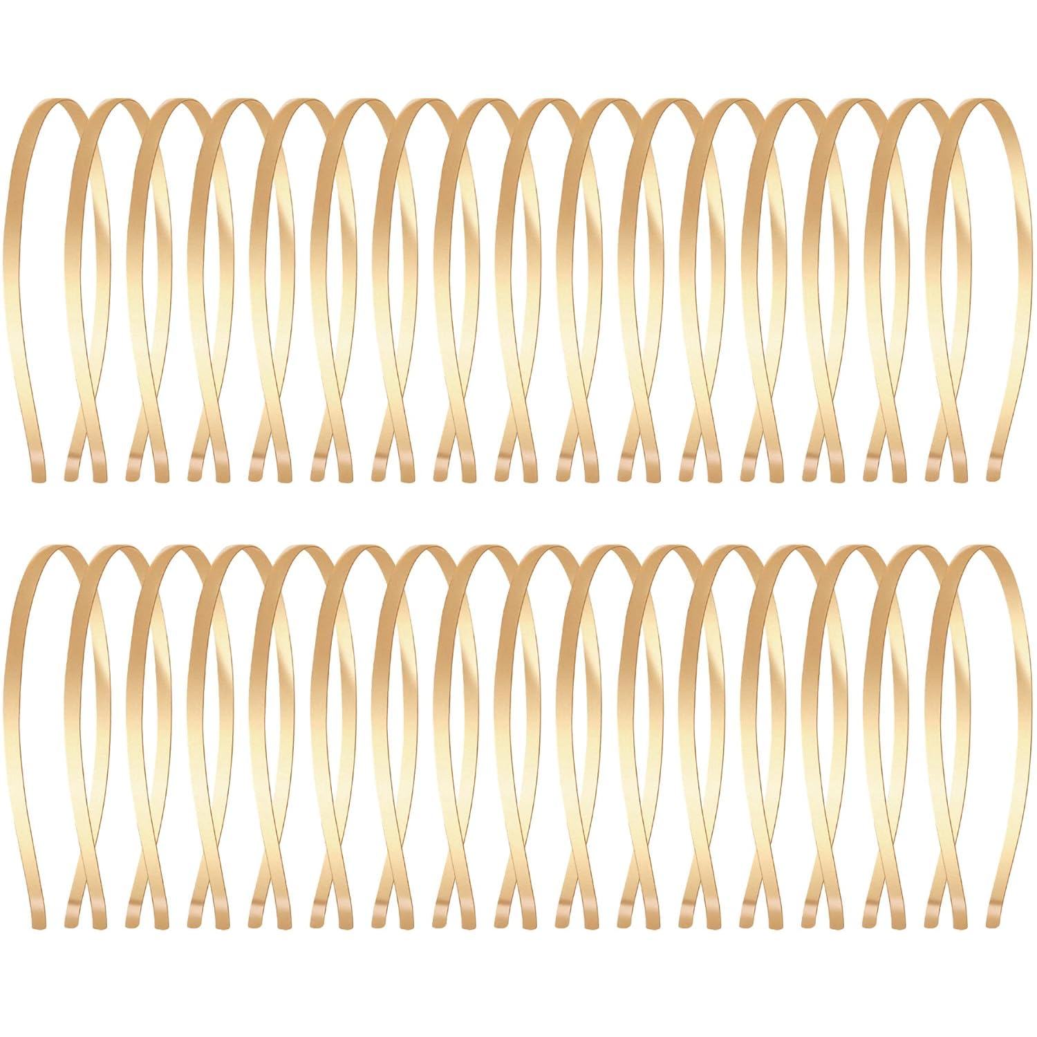 Golden Metal hairband (Pack of 10) | Free size head band for Kids Girls Women and DIY projects