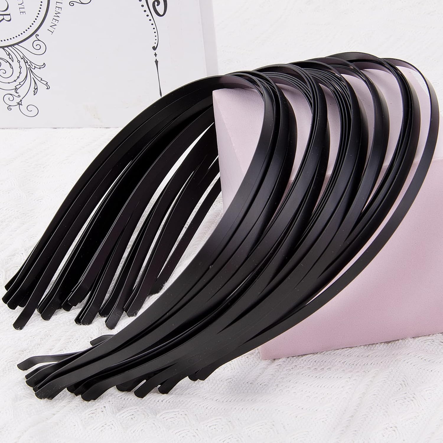 20pc Metal Black Headbands 3mm(1/8 inch) Black