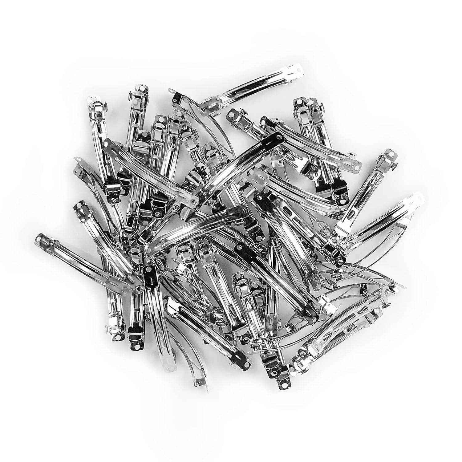 Hair Clips Silver Barrette Tic Tac Clip for Women (Pack of 50) (7 cm) For Everyday use
