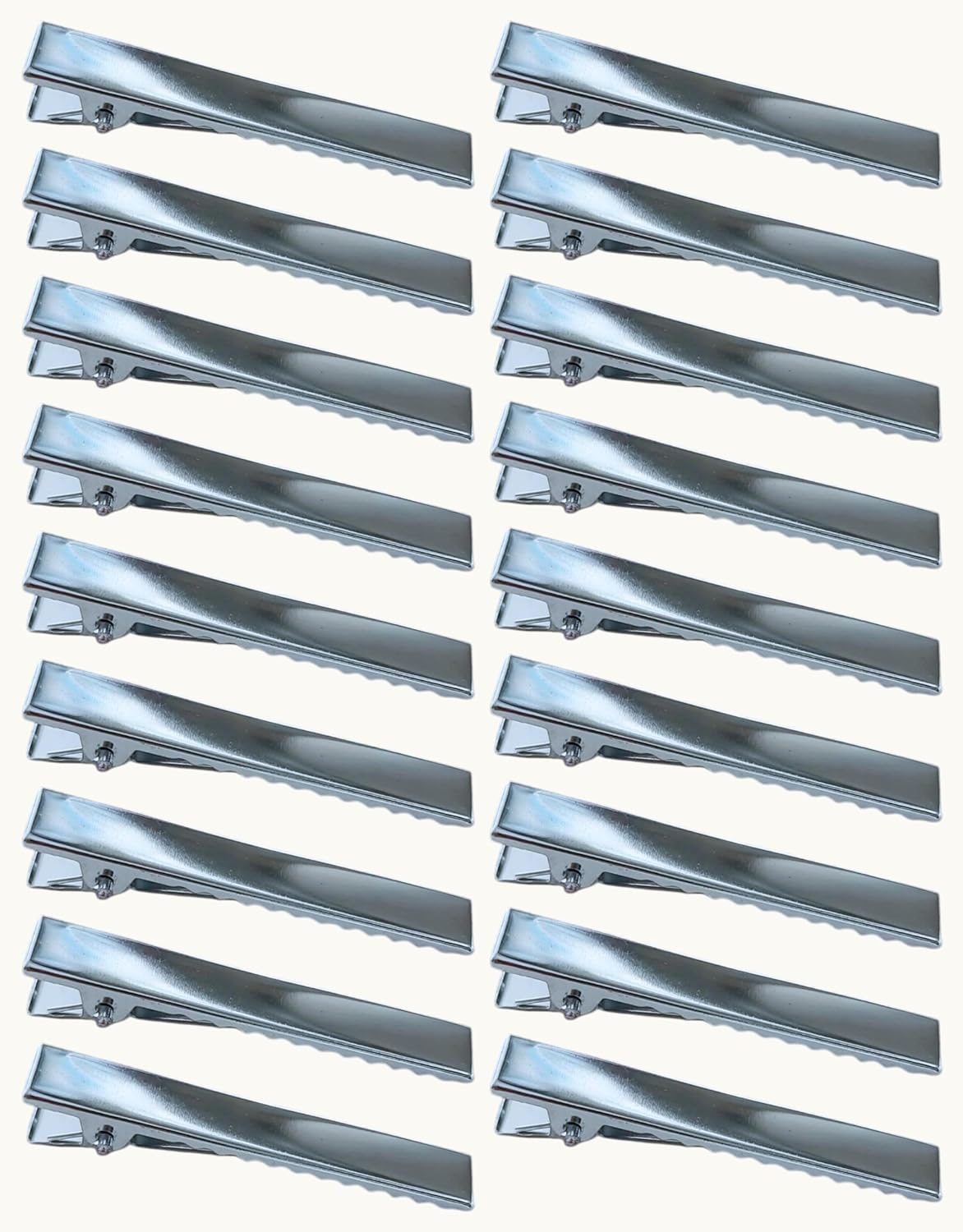 Flat Metal Single Prong Alligator Duckbills Diy Barrette Bow Hair Clips, Set Of 50 Pieces ( 4.5 cm )Silver
