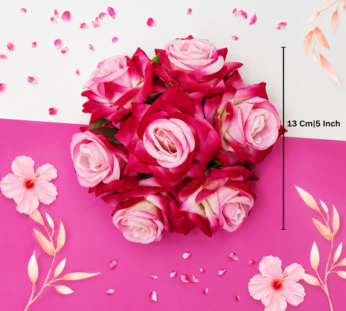 Pink Rose Hair Bun Gajra | Premium Artificial Flowers | Elegant Floral Bun Accessory | Lightweight & Reusable | Traditional Hair Decoration for Bridal, Wedding, Festive & Cultural Hairstyles