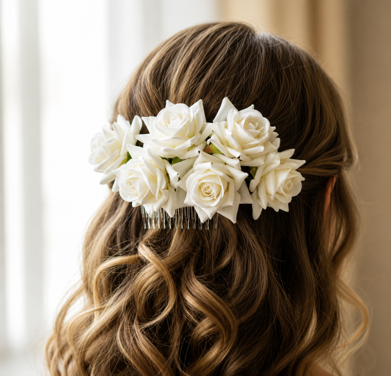 White Rose Artificial Flower Heads (Pack of 10) | Realistic Cabbage Style Foam Roses | Premium Decorative Flowers for DIY Crafts, Bouquets, Cake Decoration, Wedding, Home Décor & Floral Arrangements