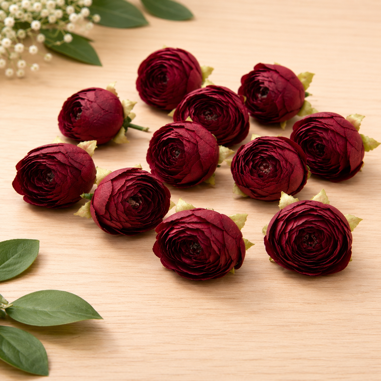 Artificial Peony Rose Flower Heads (Pack of 12) | Premium Fabric Floral Heads | Realistic Red Flowers for Home Décor, Wedding Bouquets, Mandir Pooja, DIY Crafts, Gift Wrapping & Festival Decorations (4 cm)