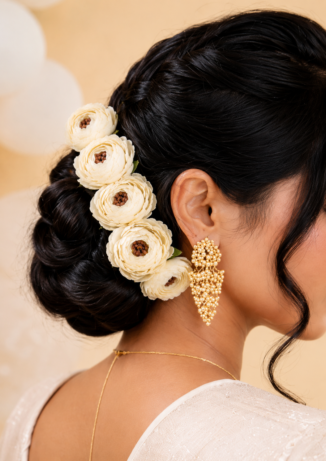 Artificial Ranunculus Flower Heads (Pack of 12) | Premium Fabric Floral Heads | Realistic White Flowers for Home Décor, Wedding Bouquets, Mandir Pooja, DIY Crafts, Gift Wrapping & Festival Decorations