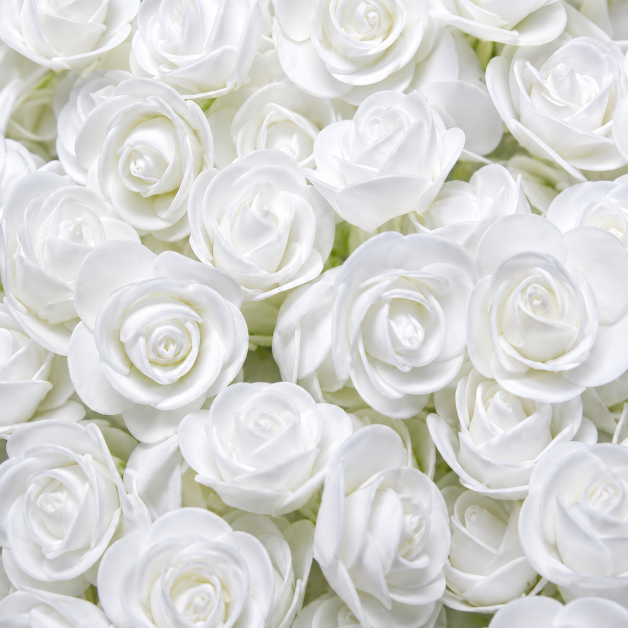 Artificial Foam Rose Flowers (Pack of 50) | Premium White Foam Roses | Realistic Floating Flowers for Pooja Thali, Festival Décor, Tiara Making, DIY Crafts, Home, Office, Bedroom & Event Decorations