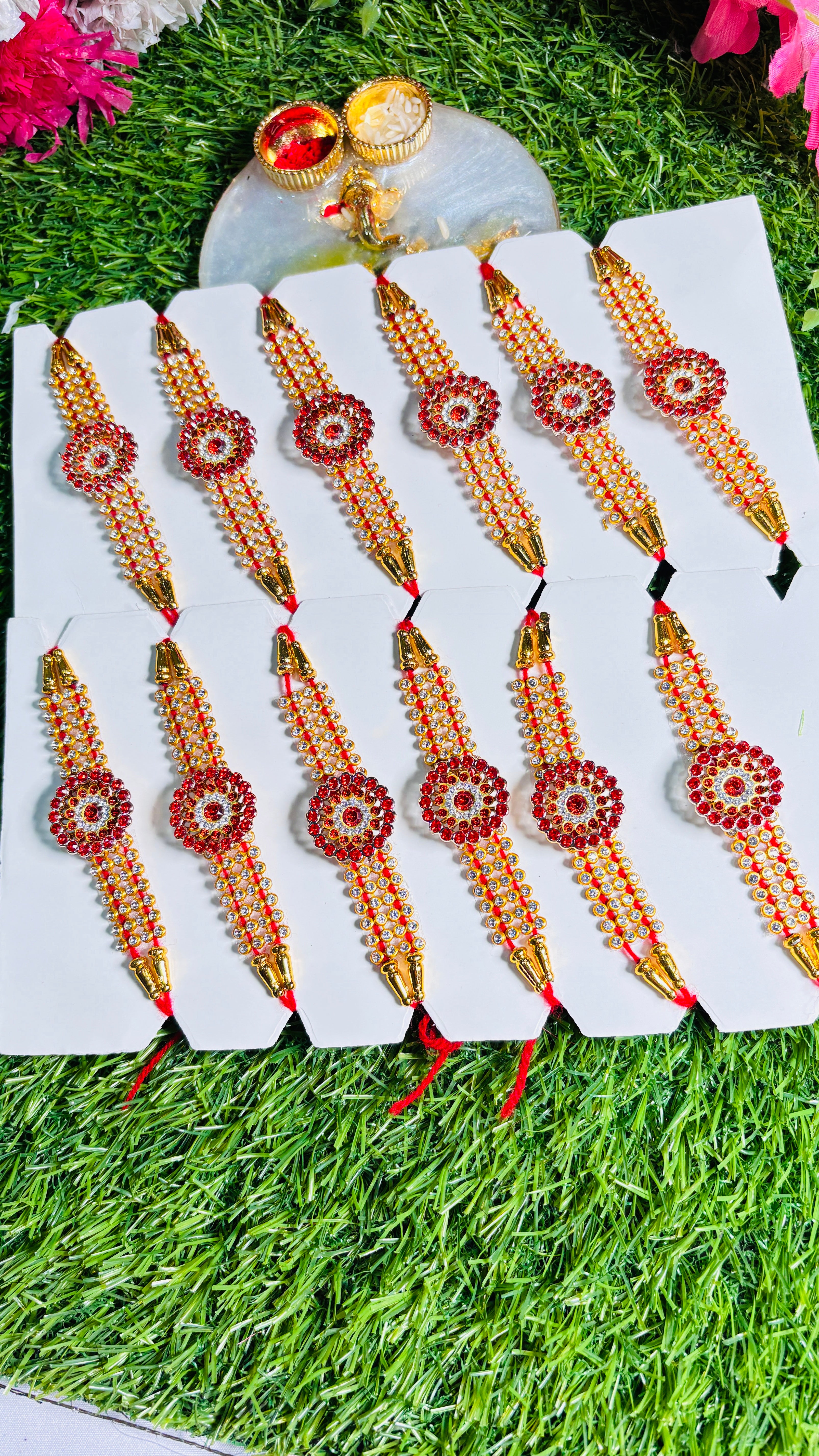 Premium Designer Rakhi Set of 12 for Brother | Raksha Bandhan Special Fancy Rakhi Combo Pack for Boys & Men | Traditional Ethnic Handmade Rakhi with Decorative Beads & Thread | Stylish Festival Gift Rakhi Collection for Bhai/Brothers