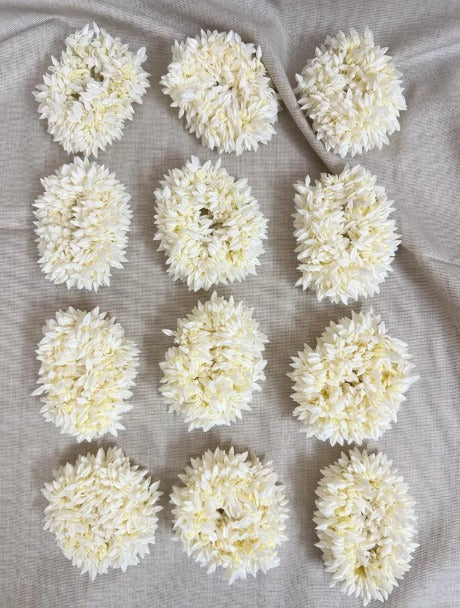 Jasmine Scented Wedding Gajra: Indian Bridal Hair Accessory, Wristband 12 Pieces